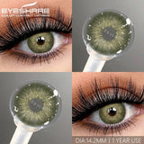 Yeknu  Myopia Lenses 1 Pair Colored Contact Lenses with Degree Natural Eye Contacts Brown Lenses Gray Pupils Yearly Disposable