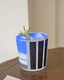 Yeknu  Blue Striped High Borosilie Glass Cup Summer High Aesthetic Value Ice American Cold Brew Juice Cup Latte Glass Cup