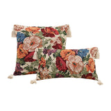 Yeknu  Cotton Linen Flower Cushion Pillowcase Retro European Style Living Room Sofa Backrest High Precision Jacquard Cushion Cover