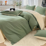Yeknu  Waffle Washed Cotton Four Piece Set, Non All Cotton Bedding, Pure Cotton Bedding, Student Dormitory Bed Sheets Duvet Cover Set