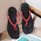 Yeknu  Summer new knot toe casual Velcro sandals flat flip-flop sandals comfortable women's shoes