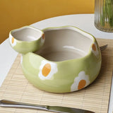 Yeknu  Creative Ceramic Egg Flower Shaped with Sauce Bowl Household Dim Sum Snack Fruit Salad Bowl Soup Noodles Breakfast Tableware