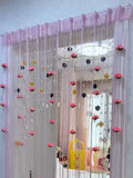 Yeknu  Thiened No-Drill Rose Line Curtain Modern mat Living Room Partition Baund Decorative Hanging Door Curtain