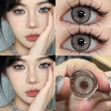 Yeknu  New Bio-essence 1 Pair Green Contact Lenses for Eyes Gray Lenses Brown Lenses Makeup Fashion Lenses 1 Year Pupils