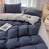 Yeknu  new solid color abraded four-piece set of color matching sheets for home use, comfortable, skin-friendly and breathable