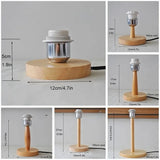 Yeknu  1PC Solid Wooden Base Holder with Cord on off switch Table Lamp for Home Lighting Table Lamp Plug In Lamp Bedside Holder