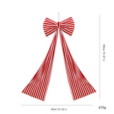 Yeknu  210cm Super Large Christmas Bow Decorations Red and White Stripes Xmas Tree Bowknot Pendant Ornament for DIY New Year Home Decor