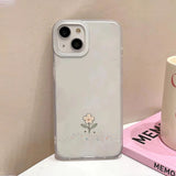 Yeknu  Flower Clear Phone Case For iPhone 16 Pro Case iPhone 13 15 17 11 12 14 Pro Max Plus 12 13 Mini Shockproof Silicone Soft Cover