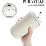 Yeknu  1PCS Tumbler Thermos Cup Milky White Coffee Mug Car Insulated Water Bottle Travel Stainless Steel Vacuum Flasks Drinking Kettle