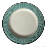 Yeknu  American edge relief hand-painted underglaze color ceramic tableware Western steak plate Household restaurant Dessert plate, 1Pc