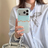 Yeknu  Goldfish Koi Fish Blue Gradient Phone Case For iPhone 14 15 16 17 ProMax 13 17air Luxury Shockproof Tpu Cover Artistic Decor