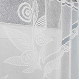 Yeknu  Modern mat White Knitted Lace Hollow out Kitchen Door Curtain Curtain for Wardrobe Window Polyester Material