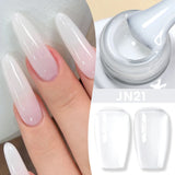 Yeknu  10ml Jelly Nude Gel Nail Polish Crystal Translucent Coffee Soak Off Semi-Permanent Varnish Base Top Coat Manicure