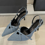 Yeknu  Street Style Sexy Buckle Strap Women Pumps Elegant Pointed Toe Thin High Heels Banquet Party Slingback Shoes
