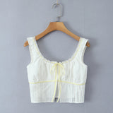 Yeknu  Holiday Style Beach Bohemian Top Sleeveless Summer Women's Lace Lace Tank Tops