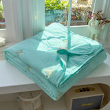Yeknu  new washed cotton embroidered soybean summer cool quilt single double bed air conditioner quilt summer dormitory nap quilt