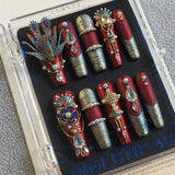 Yeknu 10Pcs High Quality Handmade Press on Nails Simple And Elegant  Royal A must For Trends Fashion Weapon Nail Stickers  Elegant