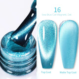 Yeknu  Gold Reflective Moonlight Gel Nail Polish Cat Magnetic Aurora Spar Glitter Semi-Permanant Varnish Nail Art Magnetic