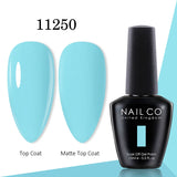 Yeknu  15ml Gel Nail Polish LED Semi-permanent Summer Varnish UV Vernis Blue Color Enamels For Nails Gellak Top Coat Base Polish