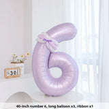 Yeknu  40-Inch Number Balloons for Birthday Photoaphy Props Boys Girls One Year Old Creme Purple Decorative Scene Arrangement