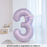 Yeknu  40-Inch Number Balloons for Birthday Photoaphy Props Boys Girls One Year Old Creme Purple Decorative Scene Arrangement