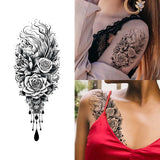 Yeknu  Bouquet Waterproof Temporary Tattoo for Shoulder, Long-Lasting, Realistic Fake Tattoo for Men and Women