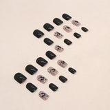 Yeknu  24 PCs Short French Butterfly Nails with 1 Jelly and 1 Nail File