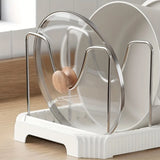 Yeknu  Expandable Kitchen Cabinet Pot Organizer Rack Multi-purpose Adjustable Divider Pans Frying Pan Holder Bowl Shelf