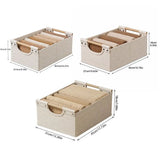 Yeknu  Foldable Fabric Storage Bin Stackable Thicken Clothes Storage Box Wood Handle Washable Closet Storage Container Drawers
