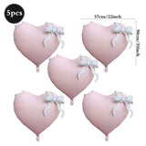 Yeknu  Heart-shaped Foil Balloon with Bow for Women Birthday Party Weddings Baby Shows Valentine's Day Anniversary Photograph  Decor