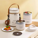 Yeknu  1590ml Large Capacity Stainless Steel 304 Lunch Box Leak-Proof Multilayer Thermal Bento Box Adult Student Soup Food Container