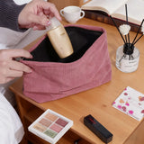 Yeknu  Corduroy Travel Cosmetic Bag Portable Makeup Storage Bag Purses Women Large Capacity Zipper Make Up Organizer Storage Clutch