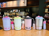 Yeknu  Stainless Steel Insulated Bottle Dual Drink Coffee Cup Fashionable Student Water Cup Portable with Lifting Rope Children's Cup