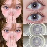 Yeknu  1 Pair Purple Color Contact Lenses with Myopia for Eye Lenses Beauty Pupils Natural Eye Lenses Cosmetic Fast Shipping