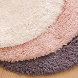 Yeknu  Oval Cotton Rug Soft Handmade Solid Bathroom Mat Carpet Bedroom Decorative Tidy Pad Easy Care Aesthetic Home Room Decor