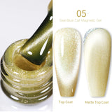 Yeknu  Gold Reflective Moonlight Gel Nail Polish Cat Magnetic Aurora Spar Glitter Semi-Permanant Varnish Nail Art Magnetic