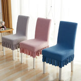 Yeknu Modern Minimalist Fully Enclosed Chair Cover Rugged Lace Soft Seat Cunshion Solid Color Anti Slip Elastic