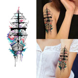 Yeknu  Sailboat Long-lasting Waterproof Temporary Tattoo Sticker, Realistic Non-reflective Fake Tattoo, for Men and Women