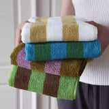 Yeknu  Fashion Striped Cotton Towel Soft Absorbent Adult BathTowel Face Towel Household Towels Luxurious Hotel Bath Supply Beach Towels