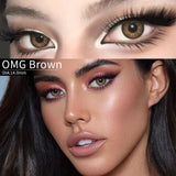 Yeknu  1Pair Fashion Big Lenses Colored Contact Lenses for Eyes Beauty Blue Eyes Lenses Natural Green Pupils Brown Grey Lens