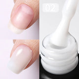 Yeknu  Rubber Base Gel Nail Polish Pink White Base Gel Top Coat Jelly Semi Transparen French Soak Off UV Nail Art Varnish
