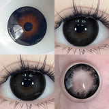 Yeknu  2pcs Brown Colored Contact Lenses for Eyes Purple Beauty Halloween Makeup Lens Big Eye Lens Natural Look Gray Blue Lens