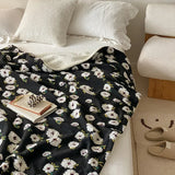 Yeknu  Retro Jacquard  Blended Cover Blanket Multifunctional Sofa Nap Blanket Thick Blanket