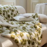 Yeknu  Retro Jacquard  Blended Cover Blanket Multifunctional Sofa Nap Blanket Thick Blanket