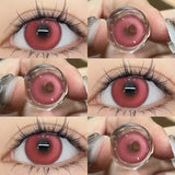 Yeknu  Red Lenses Colored Contact Lenses for Eyes Cosplay High Quality Lense with Degree Natural Beautiful Eye Yearly 1 Pair