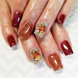 Yeknu  24Pcs Short Almond Press-On Nails Pink Floral French Tip Glossy&Elegant Full Cover Fake Nails for Women&Girls Spring,Daily Wear