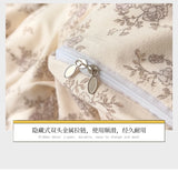 Yeknu 2025 new class A knitted cotton four-piece set, small fresh quilt cover, bed sheet floral dormitory three-piece set