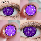 Yeknu  1 Pair Halloween Purple Colored Eye Contacts Anime y2k Color Lenses