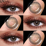 Yeknu  Contact Lenses NEW Color Contact Beauty Eye Color Lenses Colorcon Water Light Brown Eye Lenses Gray Natural Contact Lenses