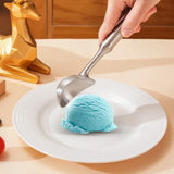 Yeknu  1PC Ice Cream Spoon Stainless Steel Summer Ice Cream Dessert Spoon Long Handle Fruit Tableware Household Goods